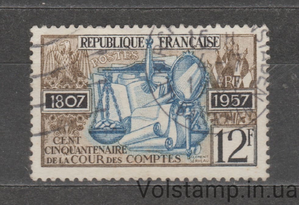 Франция Марка (Счетная палата) Гашеная №1135 1957 Франция Марка (Счетная палата) Гашеная №1135