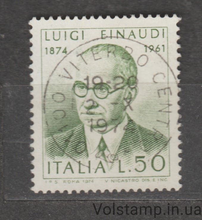 1974 Италия Марка (Луиджи Эйнауди) Гашеная №1437