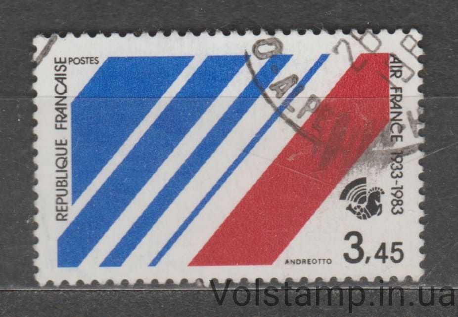 1983 Франція Марка (Французькі авіалінії) Гашена №2405