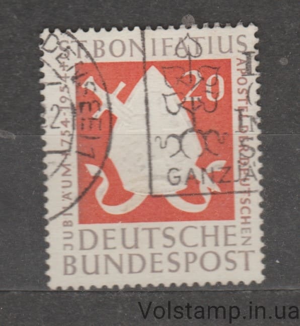 Germany, Federal Republic of Stamp (1200th anniversary of the death of Saint Boniface) Used №199 1954 Germany, Federal Republic of Stamp (1200th anniversary of the death of Saint Boniface) Used №199