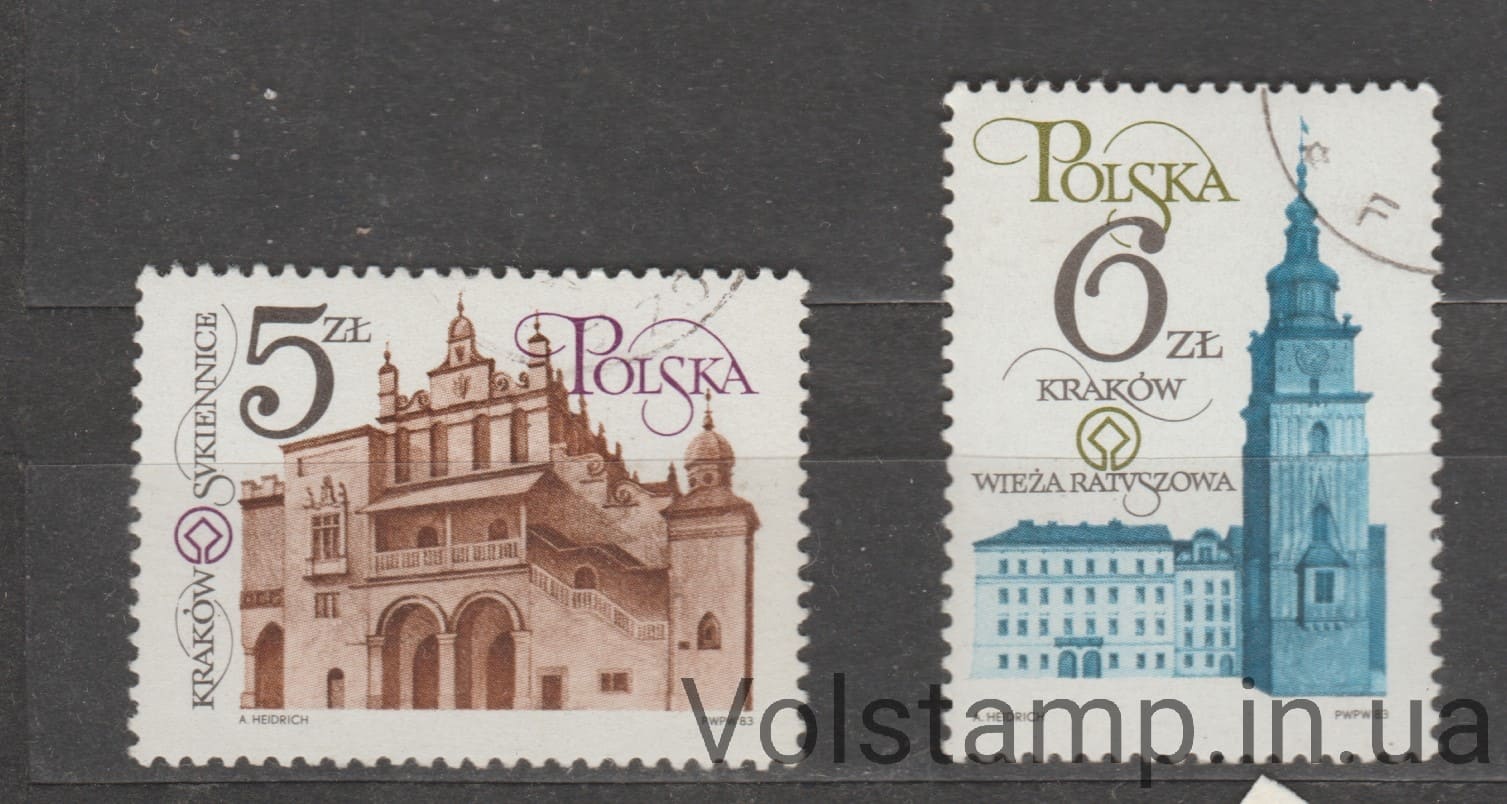 1983 Польша Серия марок (Реставрация памятников Кракова) Гешаные №2889-2890