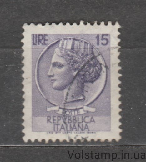 1956 Италия Марка (Монета Сиракуз) Гашеная №965