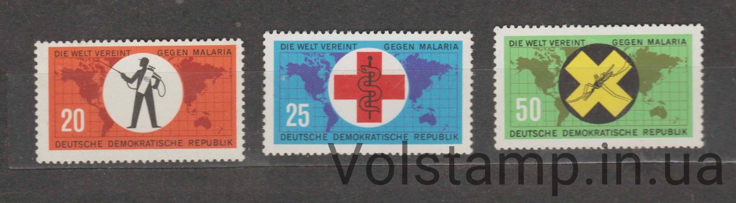 1963 ГДР Серия марок (Борьба с малярией) MNH №942-944