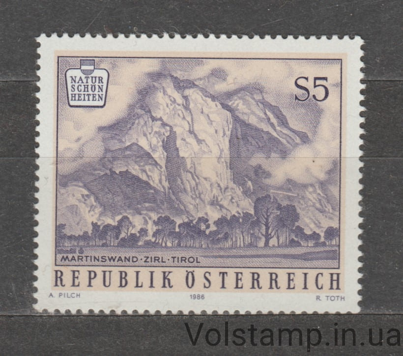 Австрия Марка (Мартинсванд около Цирля) MNH №1851 1986 Австрия Марка (Мартинсванд около Цирля) MNH №1851