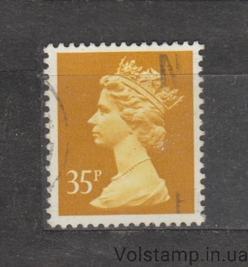 1993 Великобритания Марка (Королева Елизавета II - Десятичная машинка - Синкопированная перфорация) Гашеная №1360