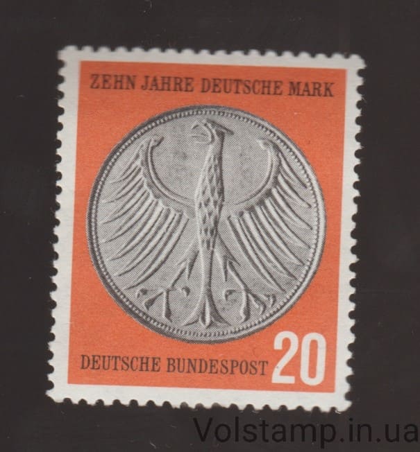 1958 Германия, ФРГ Марка (10 лет Немецкой марке) MNH №291