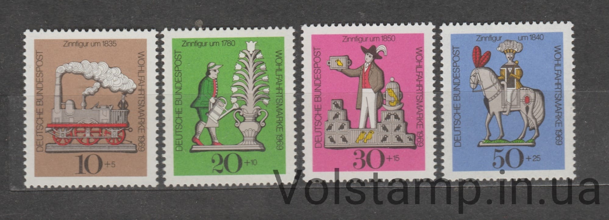 1969 Германия, Федеративная Республика Серия марок (Благотворительность: Оловянные модели) MNH №604-607