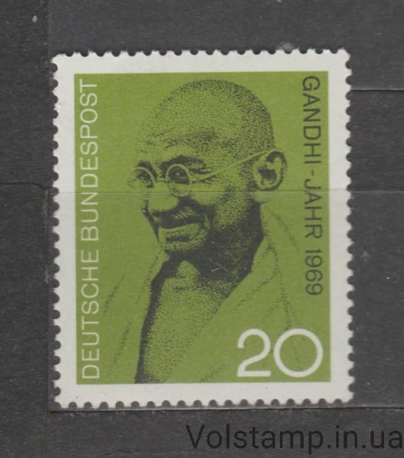 1969 Германия, ФРГ Марка (100-летие со дня рождения Мохандаса Карамчанда Ганди) MNH №608