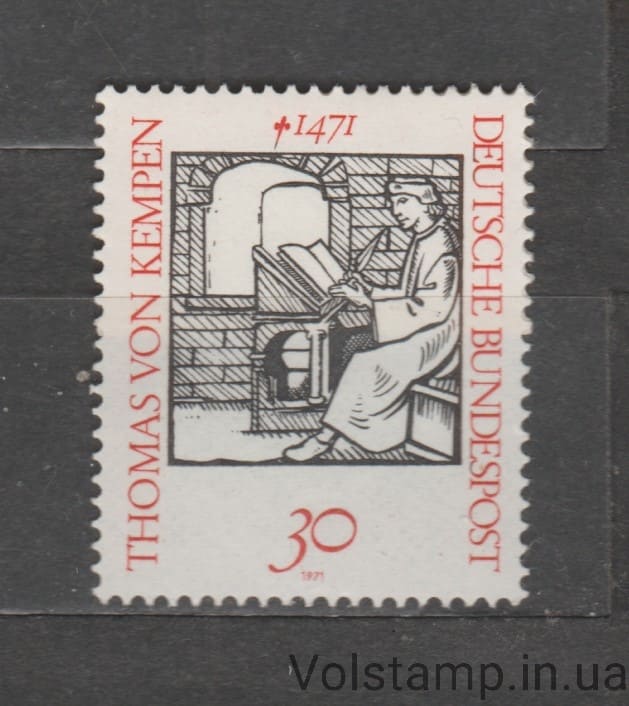 1971 Германия, ФРГ Марка (Томас фон Кемпен (1379-1471), Мистик и Августинские каноники) MNH №674