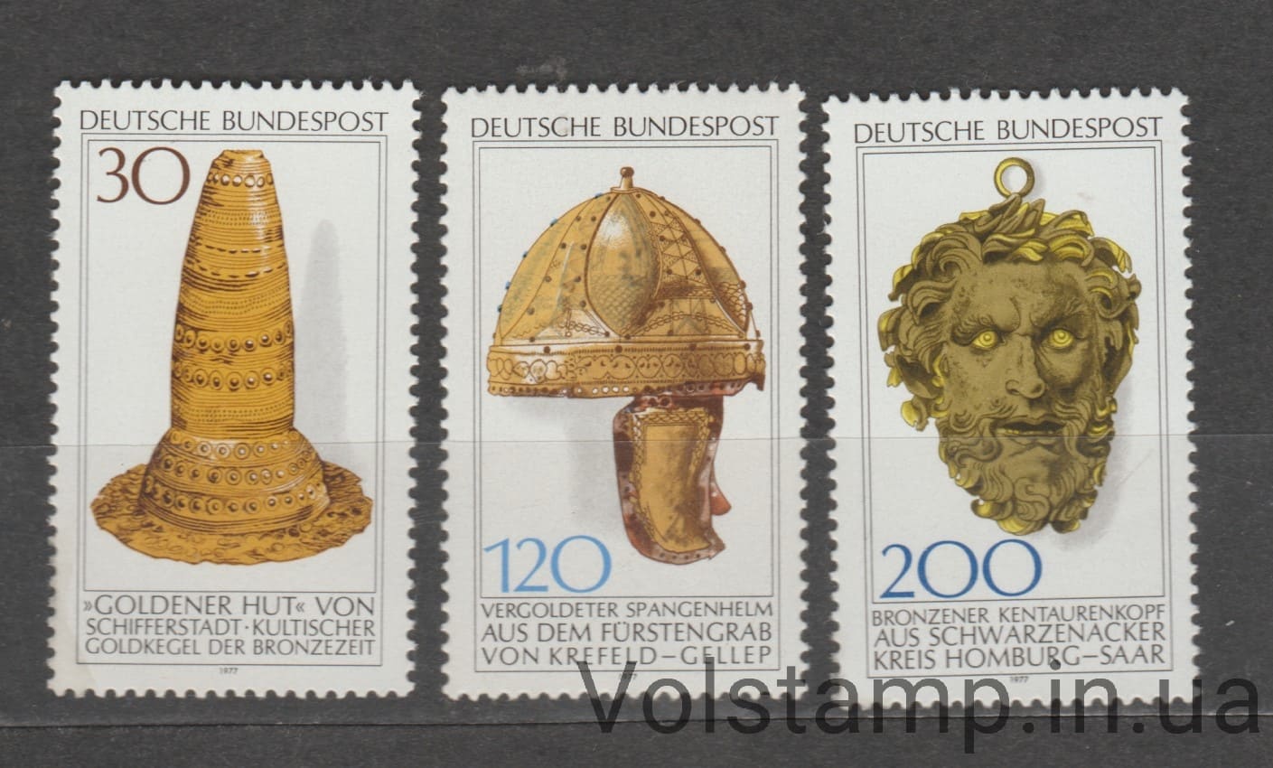 1977 Германия, Федеративная Республика Серия марок (Археологическое наследие 1977) MNH №943-945