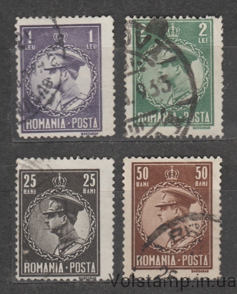 Romania Series of stamps (King Carol II) Used №375-378 1930 Romania Series of stamps (King Carol II) Used №375-378