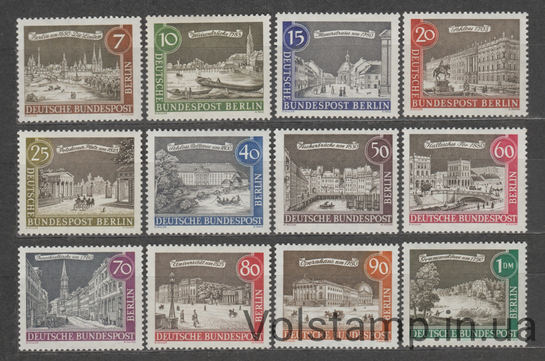 Западный Берлин Серия марок (Die Linden' (ок. 1650)) MNH №218-229 1962 Западный Берлин Серия марок (Die Linden' (ок. 1650)) MNH №218-229
