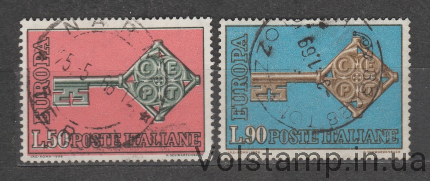 1968 Италия Серия марок (Европа (C.E.P.T.) 1968 - Ключ) Гашеные №1272-1273