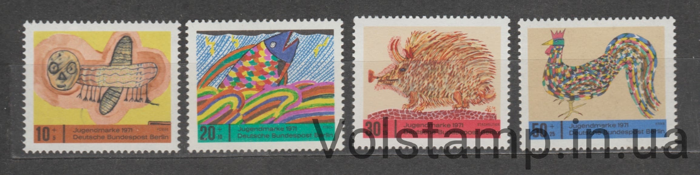 1971 Западный Берлин Серия марок (Молодежь: Детские рисунки) MNH №386-389