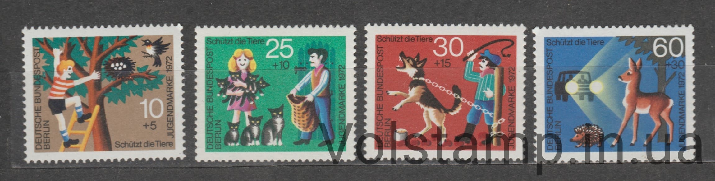 1972 West Berlin Stamp series (Youth: Animal Welfare) MNH №418-421