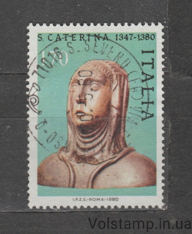 1980 Италия Марка (Святая Екатерина Сиенская) Гашеная №1688