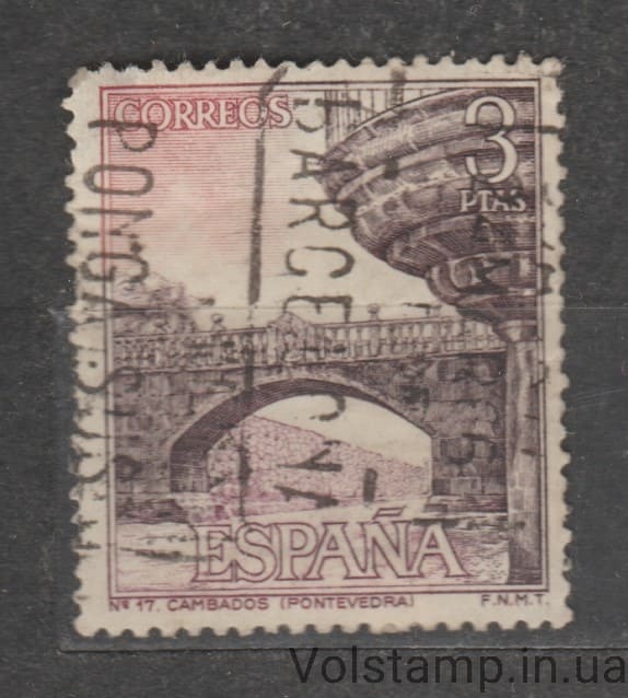 Испания Марка (Мост Камбадос, Понтеведра) Гашеная №1563 1965 Испания Марка (Мост Камбадос, Понтеведра) Гашеная №1563