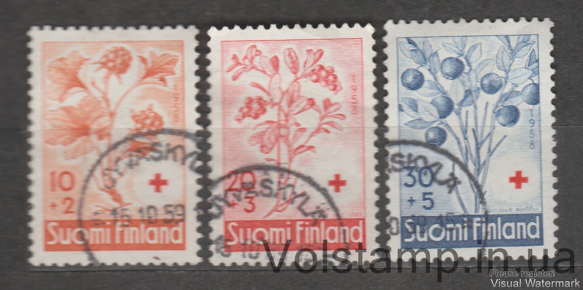 Финляндия Серия марок (Морошка (Rubus chamaemorus)) Гашеная №499-501 1958 Финляндия Серия марок (Морошка (Rubus chamaemorus)) Гашеная №499-501