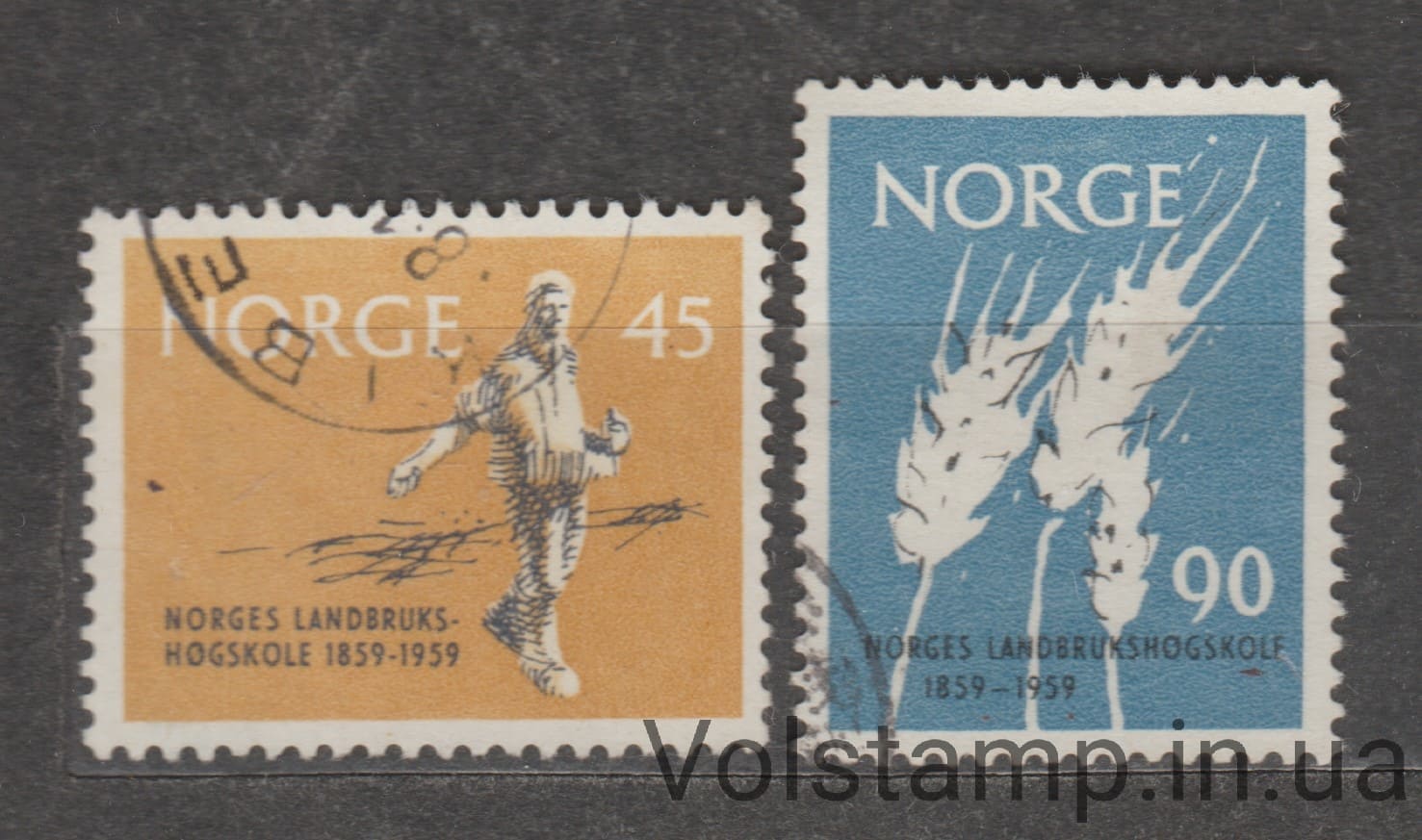 1959 Норвегія Серія марок (Сільськогосподарський ліцей) Гашена №436-437