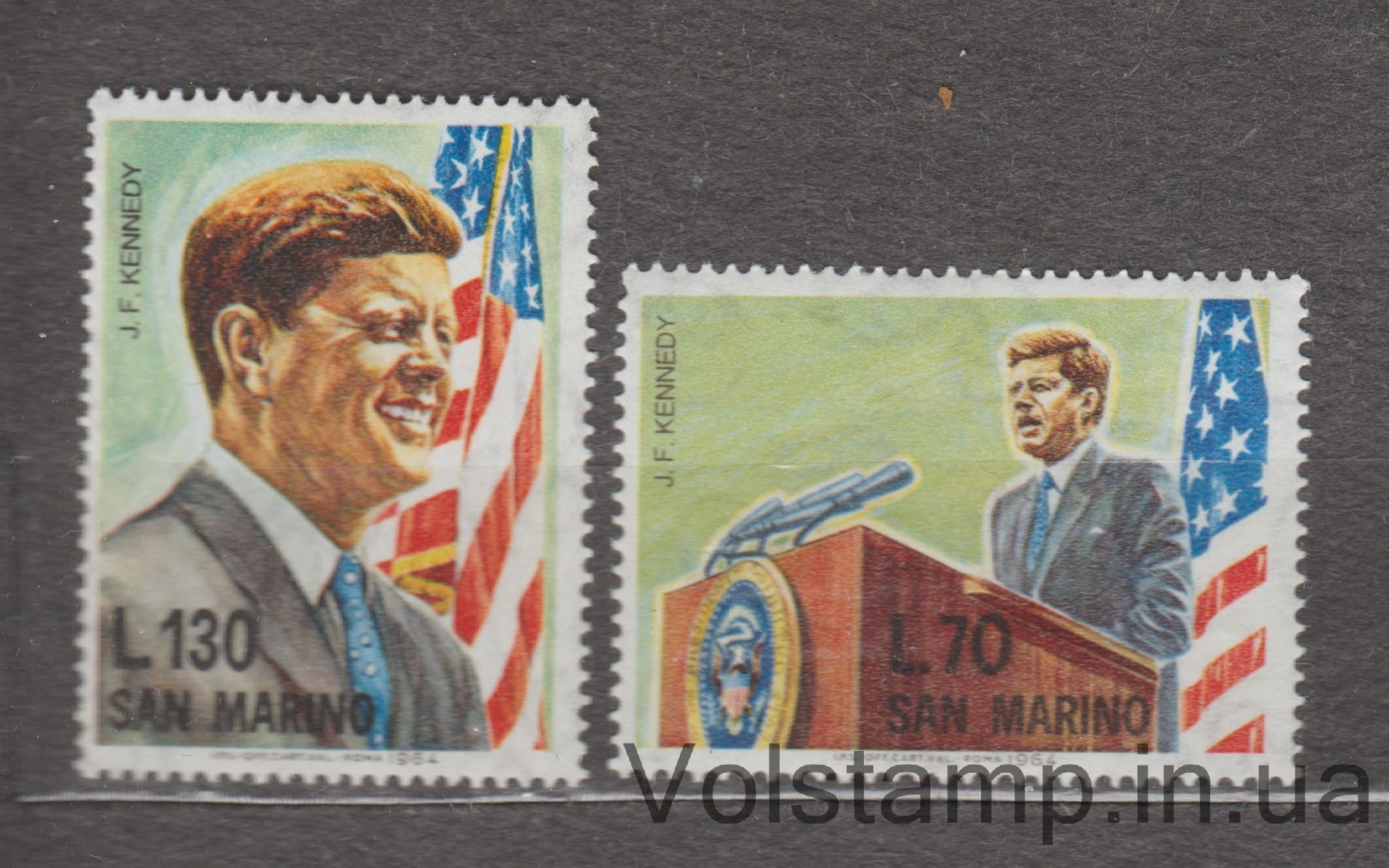 1964 Сан-Марино Серия марок (Джон Ф. Кеннеди (1917-1963)) MNH №827-828