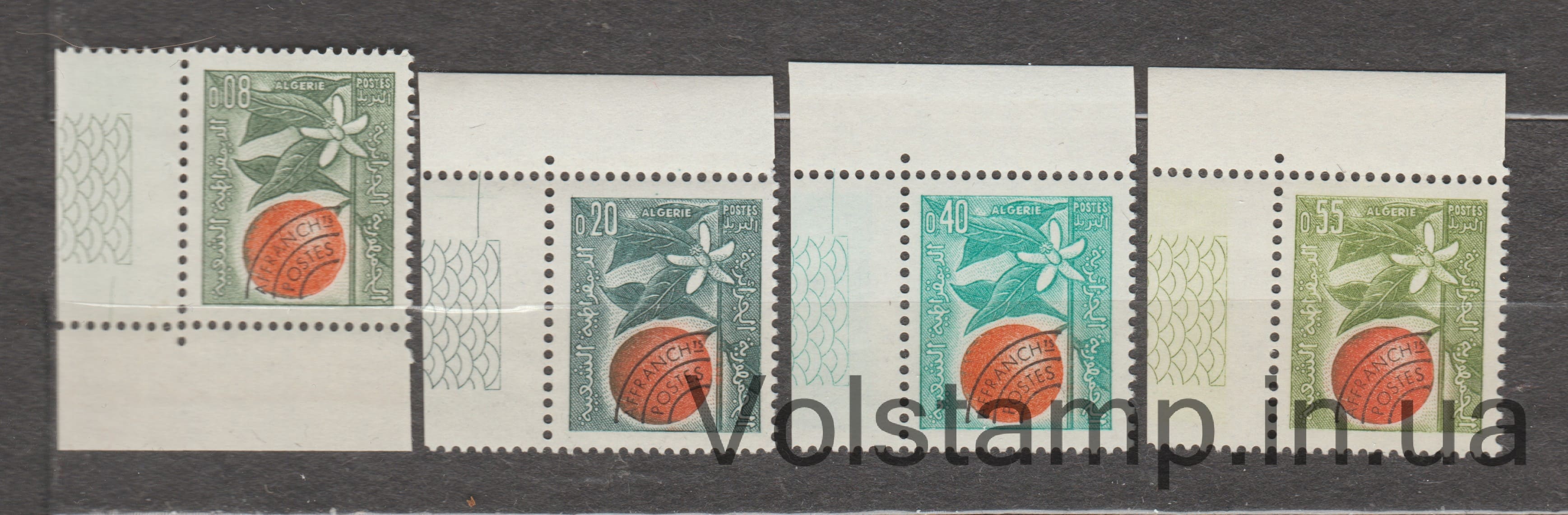 1963 Алжир Серия марок (Апельсиновая ветвь и цветение) MNH №406-409