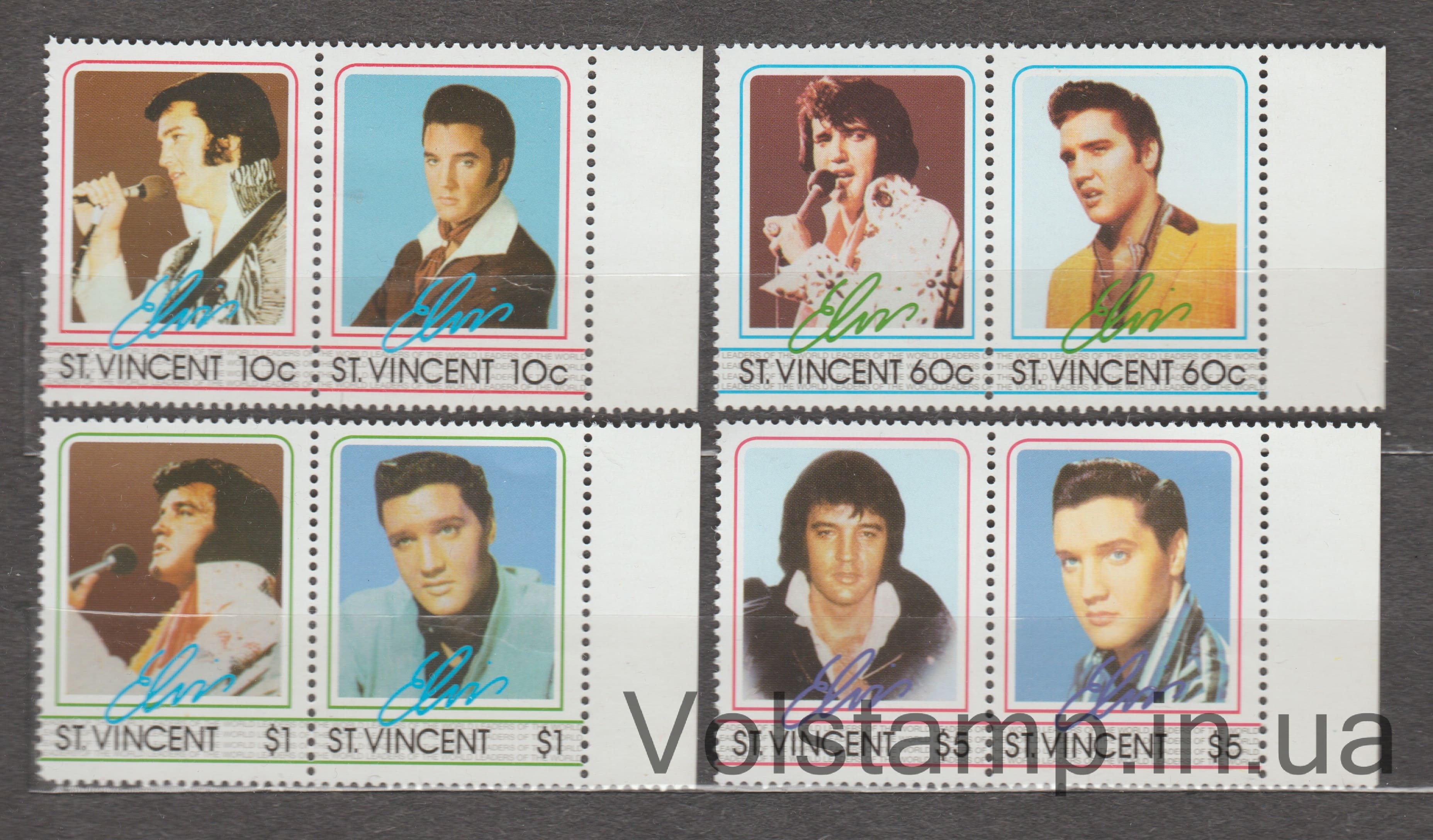 1985 Сент-Винсент и Гренадины Серия марок (Элвис Пресли) MNH №862-869