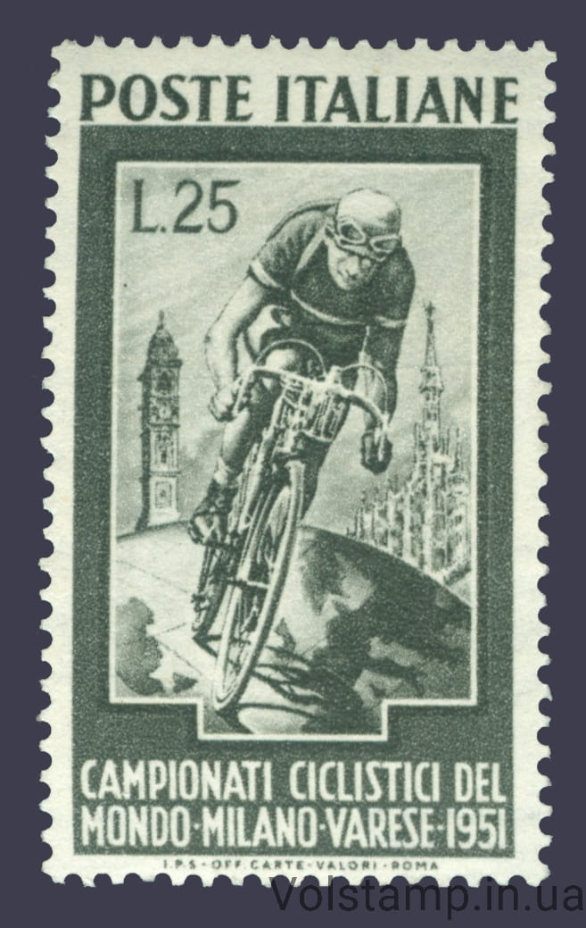 1951 Италия Марка (Чемпионат мира по велоспорту, Милан и Варезе) MNH №842