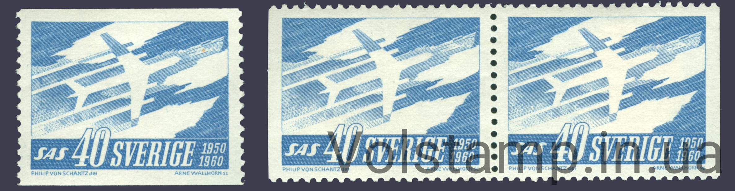 1961 Швеция Серия марок (Авиация, самолет) MNH №467 AD lDr