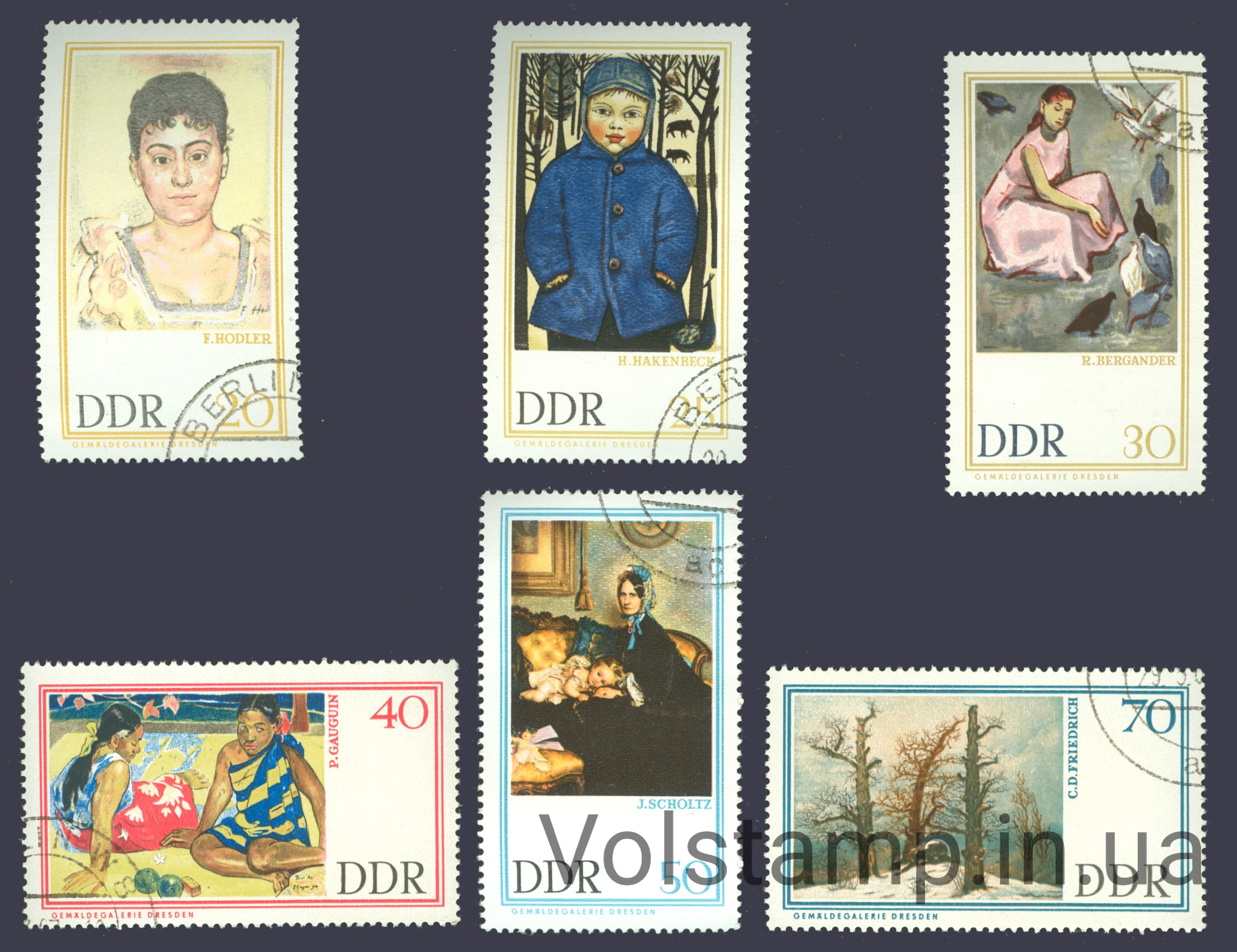 1967 ГДР Серия марок (Искусство, живопись, галерея старых мастеров) Гашеные №1262-1267