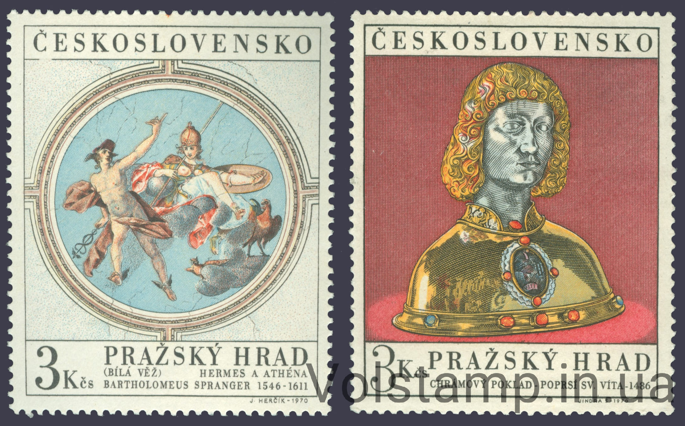 1970 Чехословакия Серия марок (Пражский Град) MNH №1943-1944