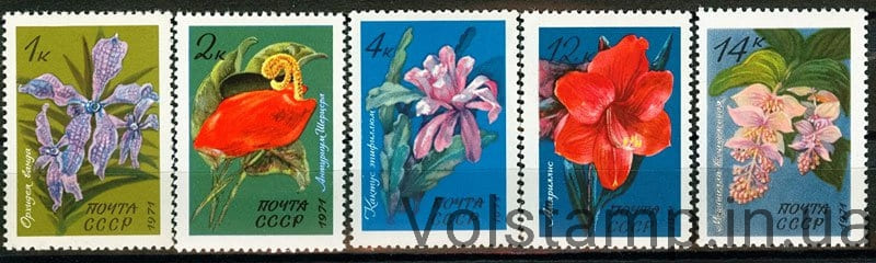 1971 серия марок Тропические и субтропические растения №4012-4016