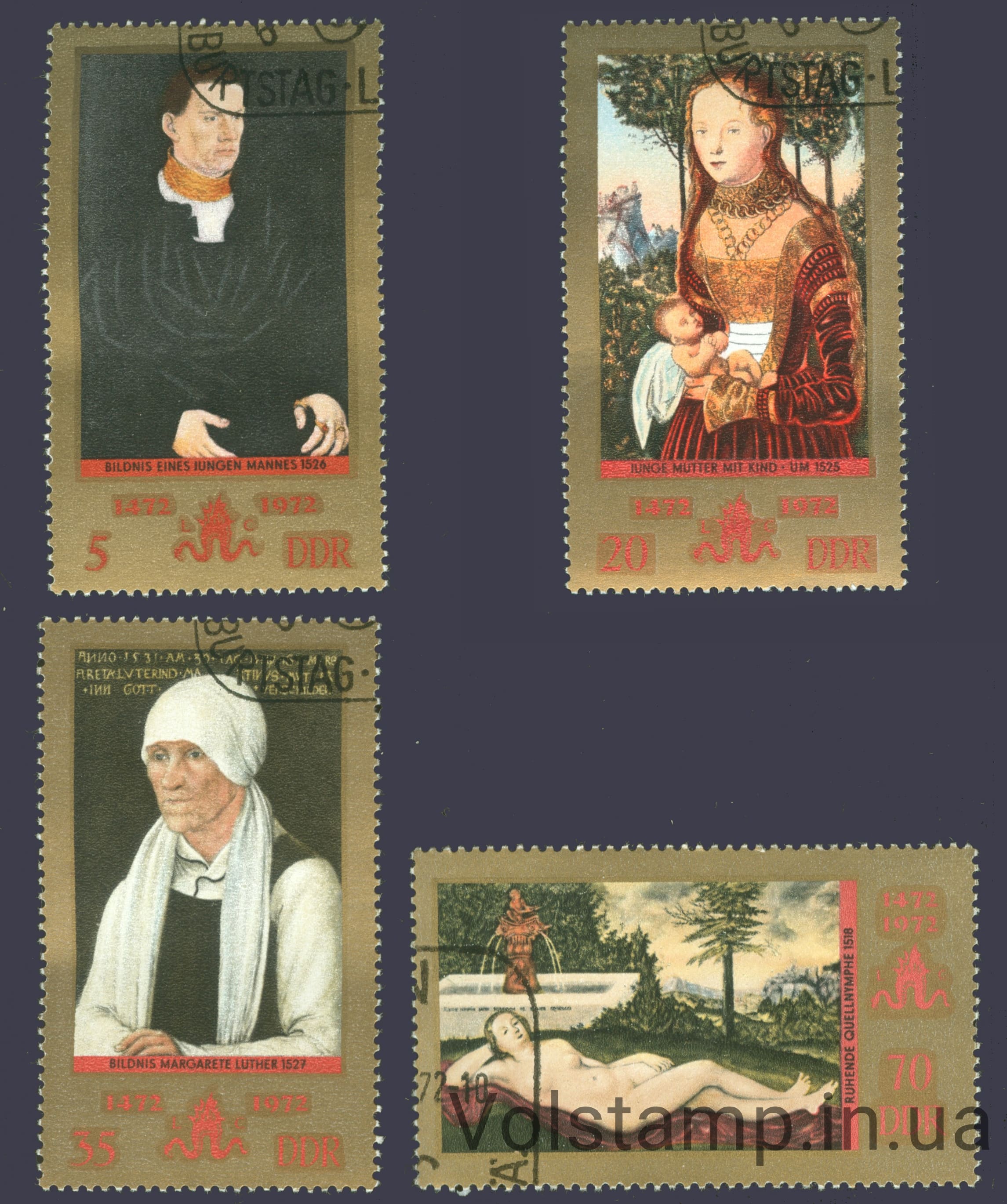 1972 НДР Серія марок (Живопис) Гашені №1769-1772