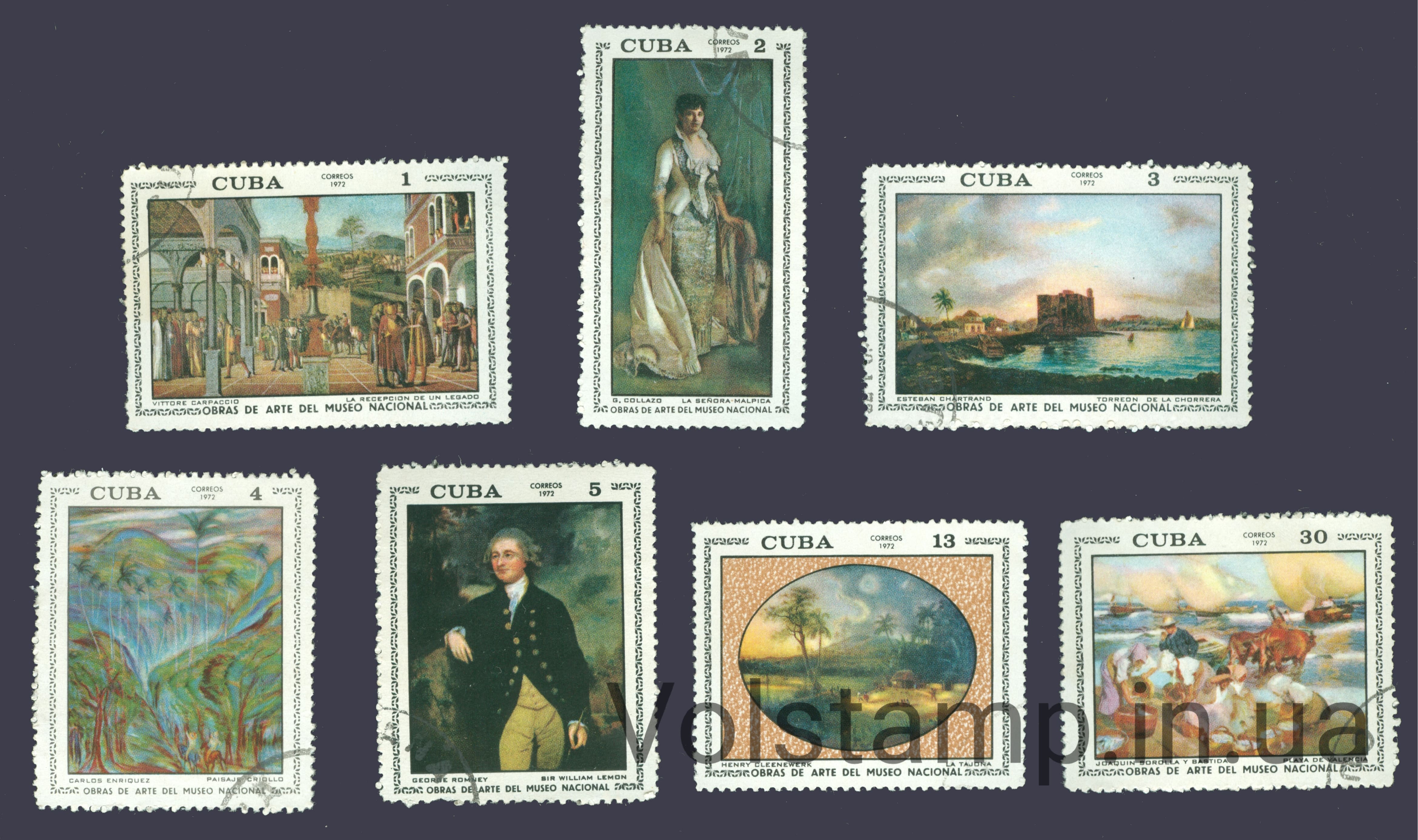 1972 Куба Серия марок (Живопись, музей) Гашеные №1743-1749