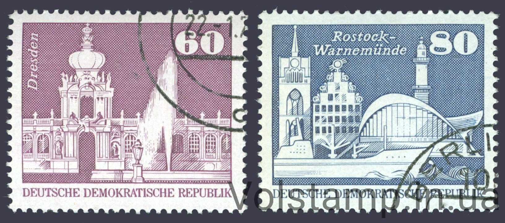 1974 ГДР Серия марок (Строительство в ГДР) Гашеные №1919-1920