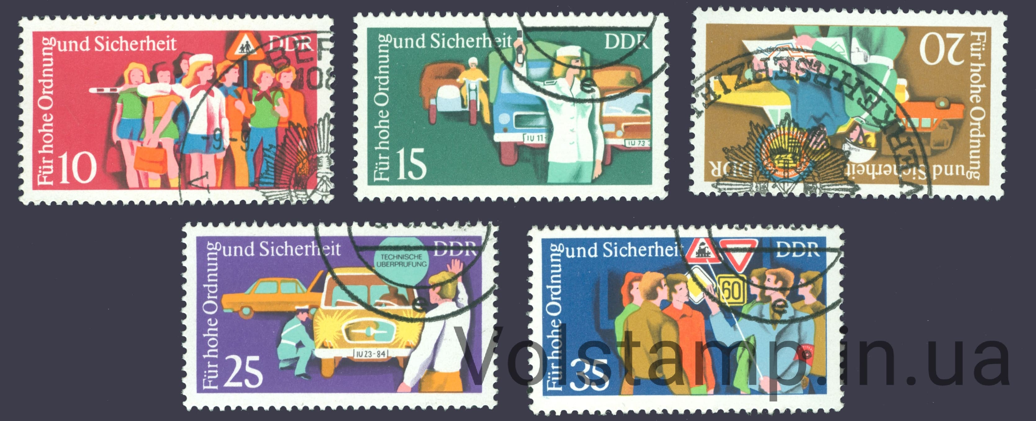 1975 ГДР Серия марок (Автомобили, транспорт) Гашеные №2078-2082