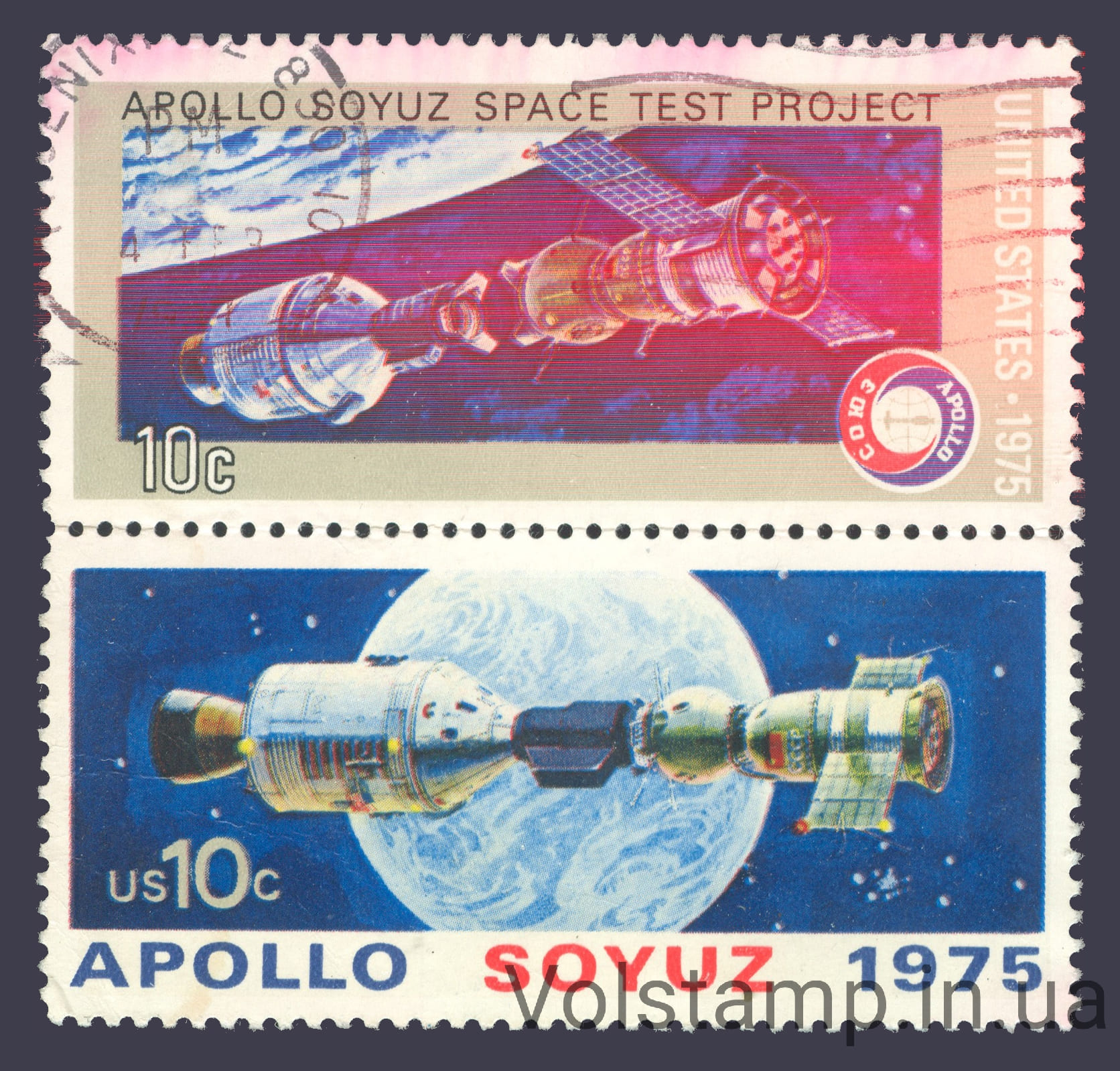 1975 США Серия марок (Американо-советская космическая компания «Аполлон-Союз») Гашеные №1179-1180
