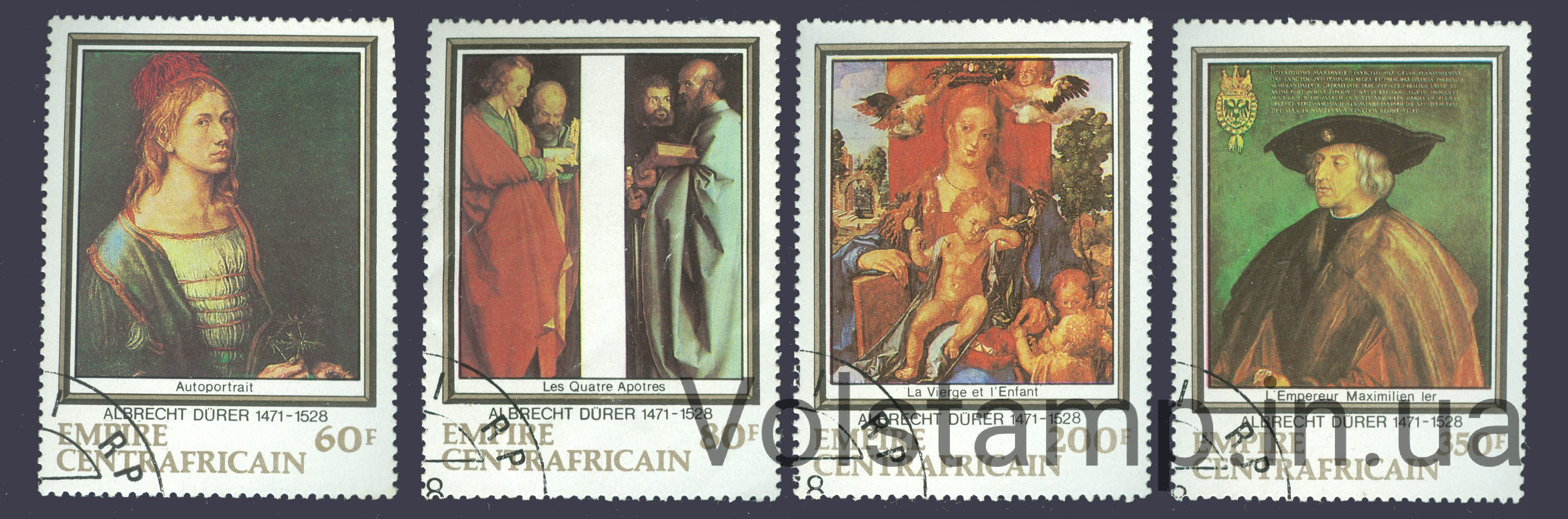 1978 Центральная Африка Серия марок (День смерти Альбрехта Дюрера) Гашеные №572-575