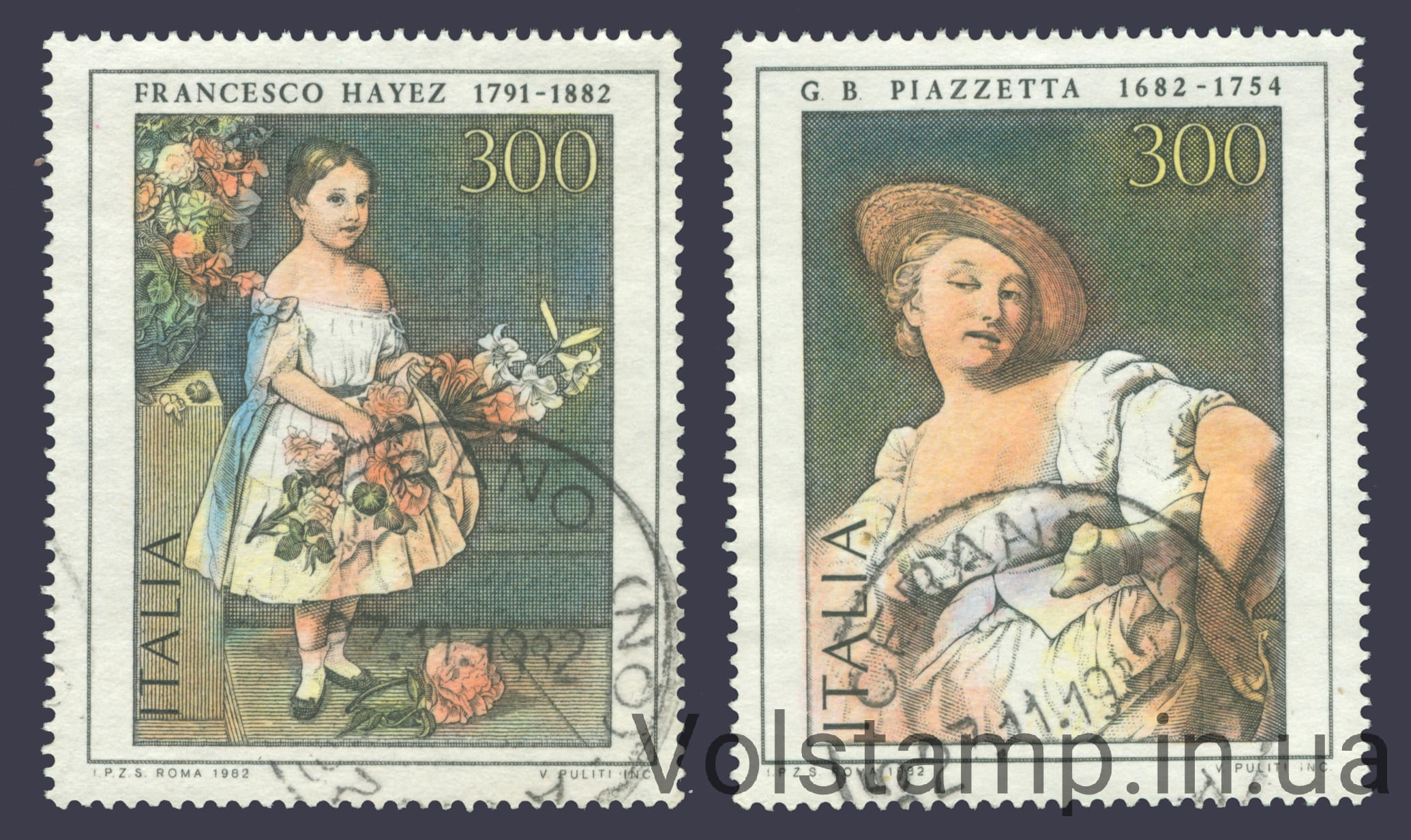 1982 Италия Серия марок (Искусство, Живопись) Гашеные №1816-1817