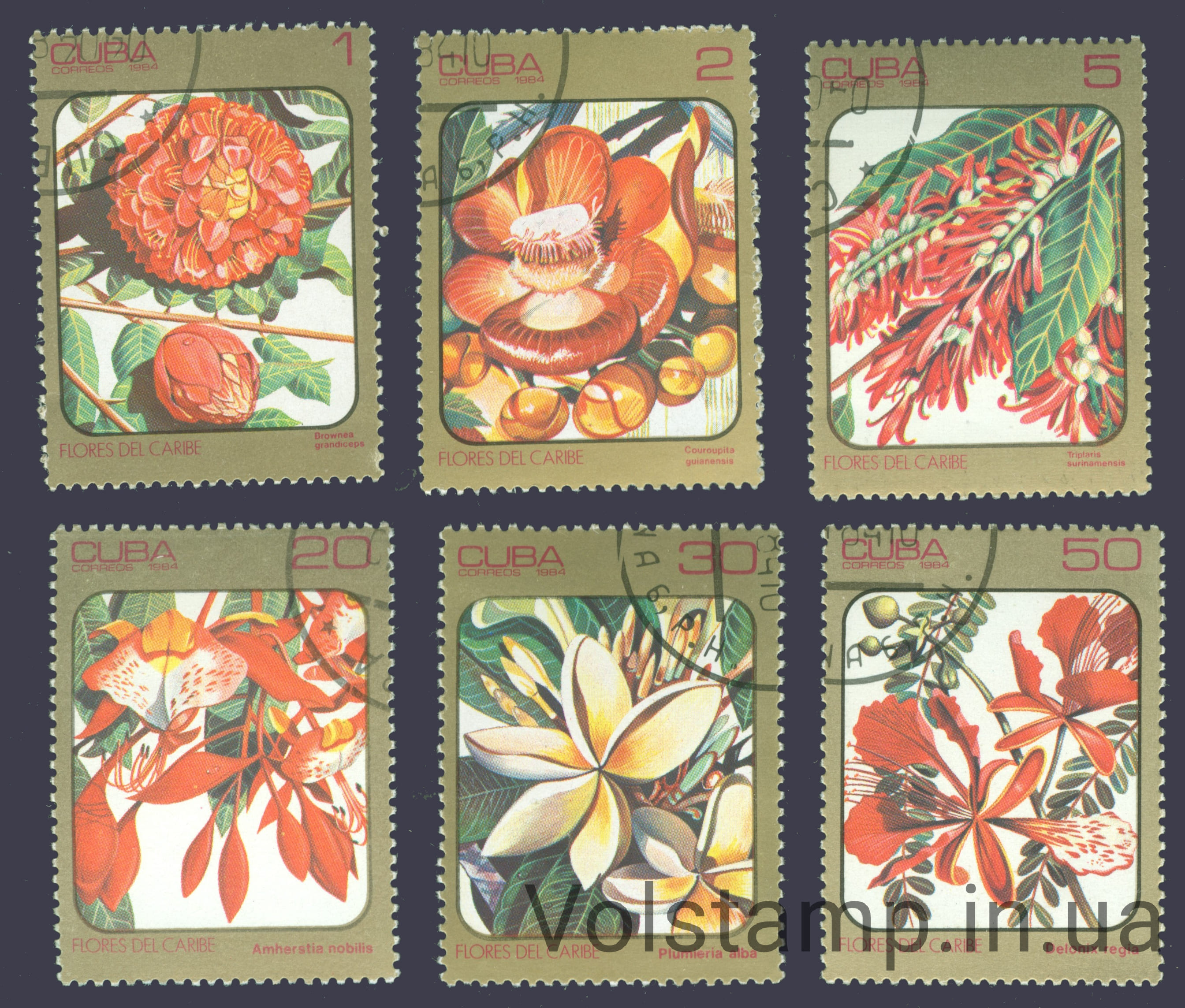 1984 Куба Серия марок (Цветы) Гашеные №2838-2843