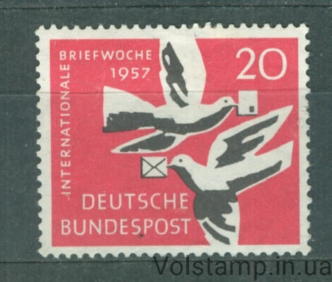 1957 Германия ФРГ марка (Фауна, птицы) MH №276