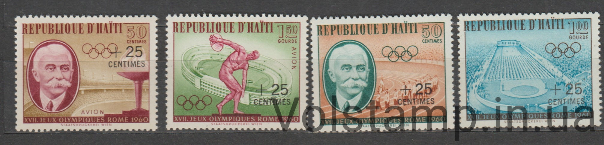 1960 Гаити Серия марок (Архитектура, стадионы, личность, спорт) MNH №636-639