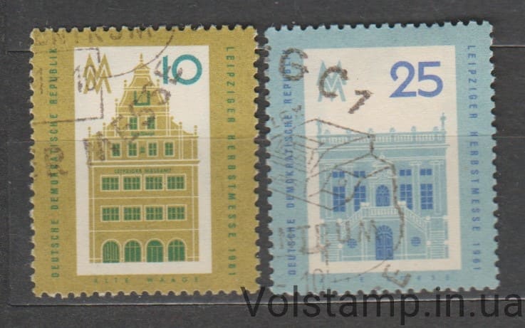 1961 ГДР серия марок (Лейпцигская осенняя ярмарка, дома) Гашеные №843-844