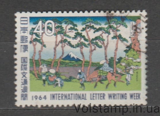 1964 Япония марка (Фауна, лошади, пейзажи, исскуство) Гашеная №876