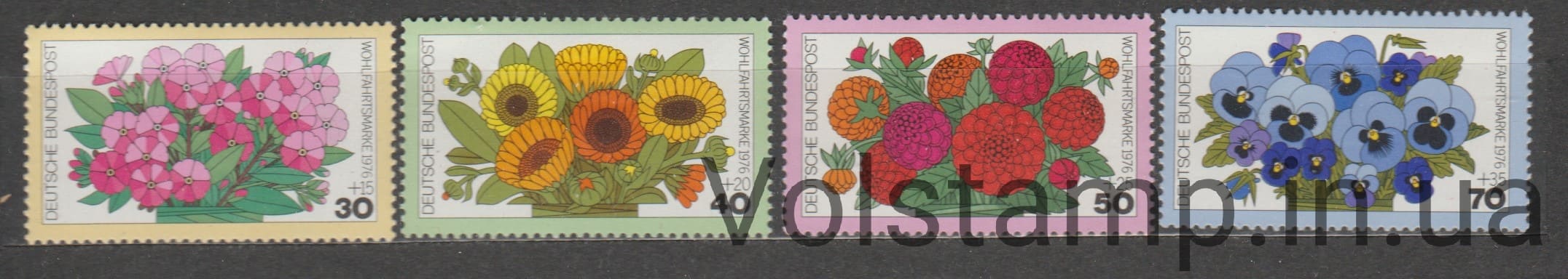 1976 Germany (FRG) stamp series (Flora, flowers) MNH №904-907