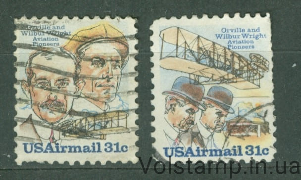 1978 США серия марок (Личность, авиация, Орвилл и Уилбур Райт) Гашеные №1362-1363