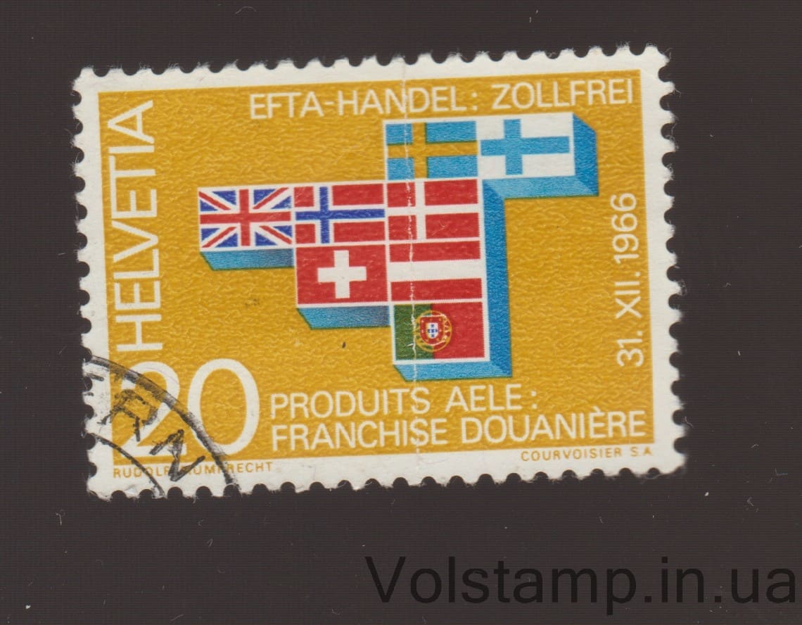 1967 Швейцария Марка (Флаги стран-участниц) Гашеная №852