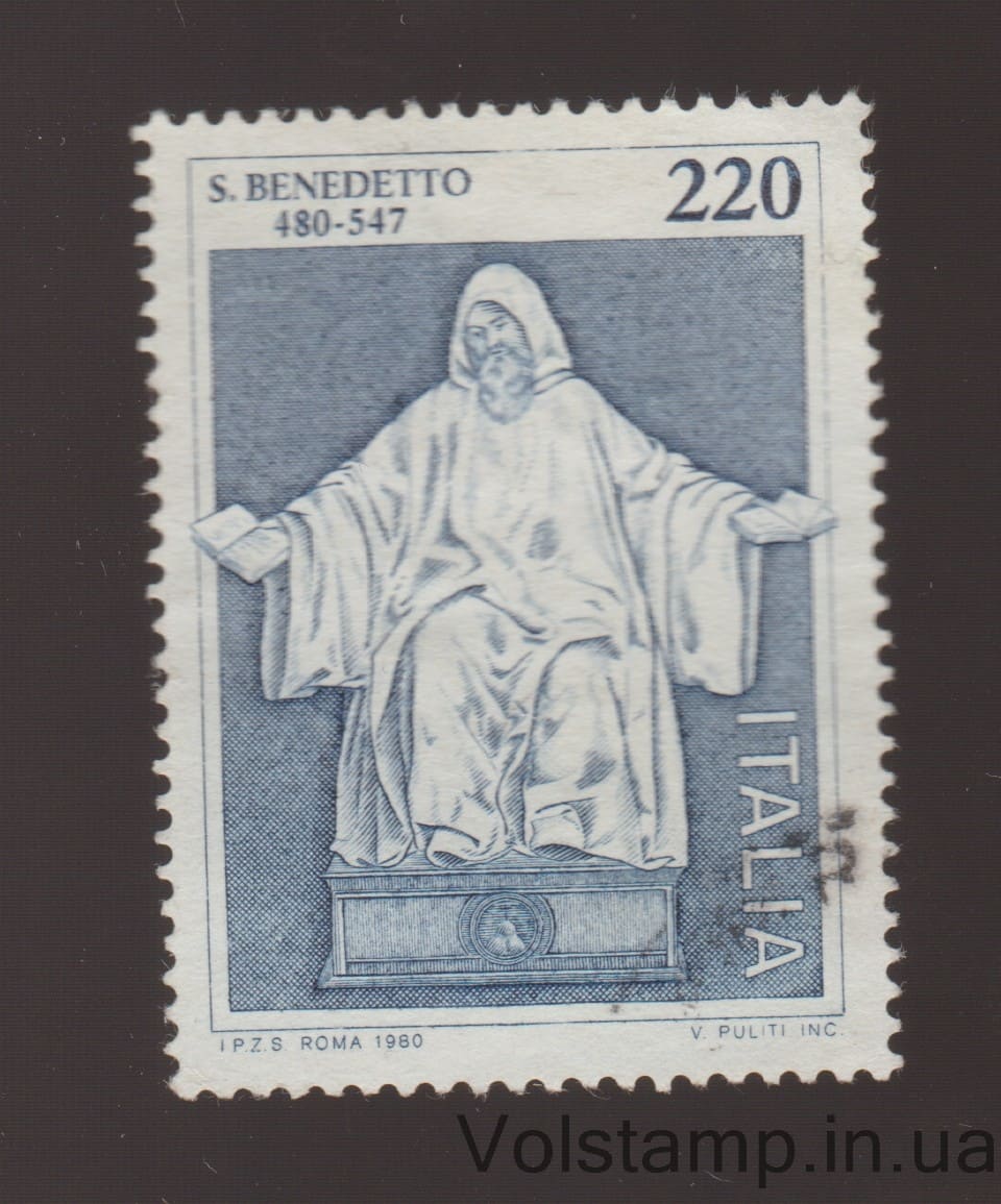 1980 Италия Марка (Св. Бенедикт Нурсийский) Гашеная №1684