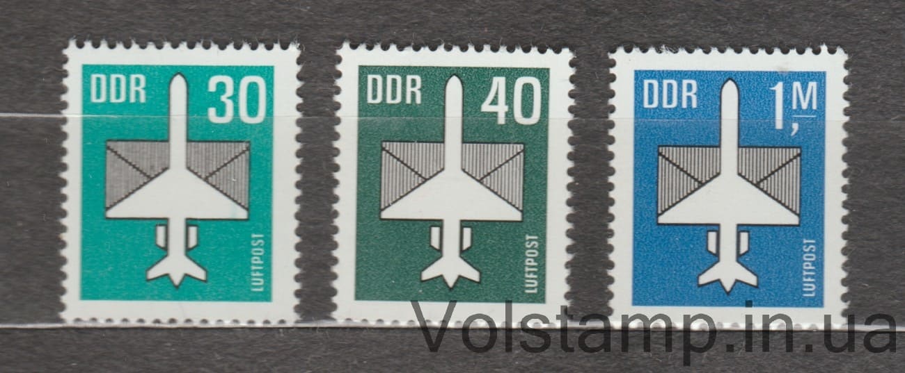GDR Series of stamps (Airplane and Envelope) MNH №2751-2753 1982 GDR Series of stamps (Airplane and Envelope) MNH №2751-2753