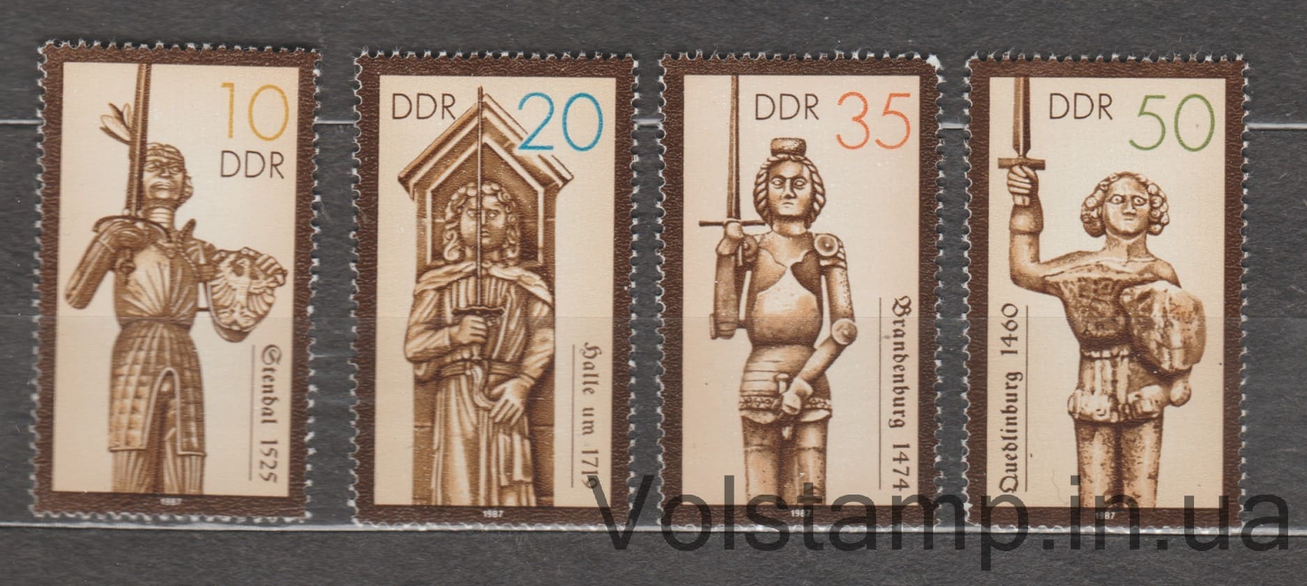 1987 ГДР Серия марок (Исторические памятники: колонны Роланда) MNH №3063-3066