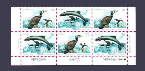 2002 Низ листа Фауна Баклан-морская свинья, дельфин №450-451